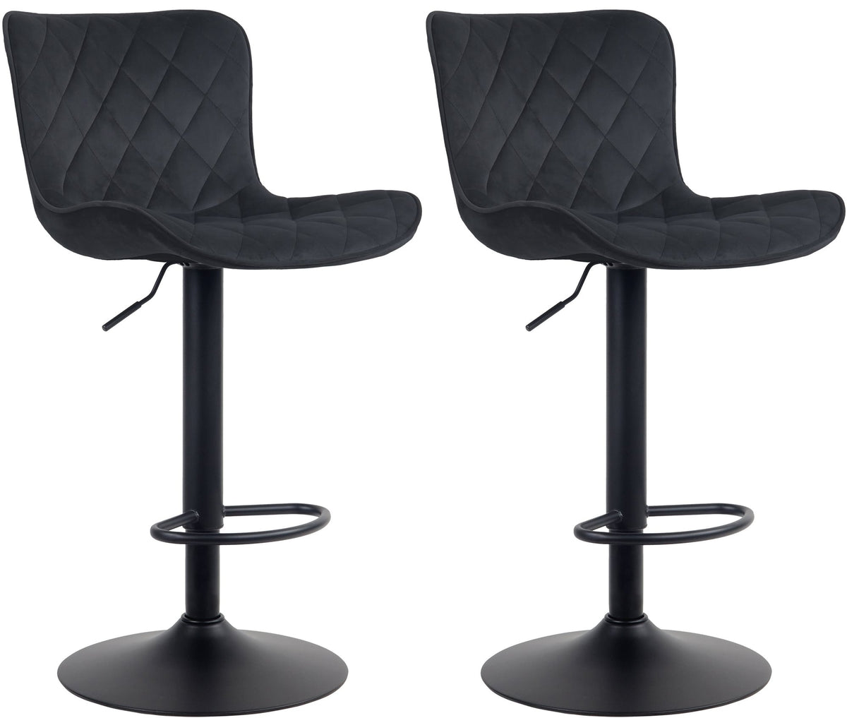 2er Set Barhocker Emma Samt - schwarz