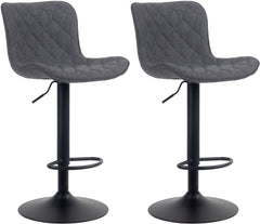 2er Set Barhocker Emma Stoff - schwarz