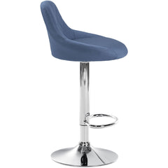 Barhocker Lazio Stoff chrom - blau