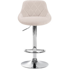 Barhocker Lazio Stoff chrom - creme