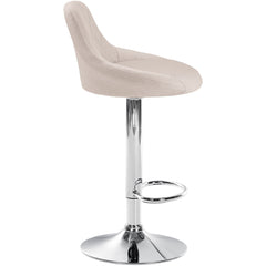 Barhocker Lazio Stoff chrom - creme