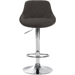 Barhocker Lazio Stoff chrom - dunkelgrau
