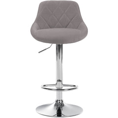 Barhocker Lazio Stoff chrom - grau