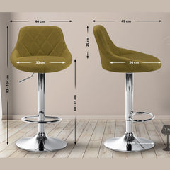 Barhocker Lazio Stoff chrom - grün