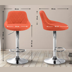 Barhocker Lazio Stoff chrom - orange