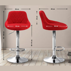 Barhocker Lazio Stoff chrom - rot