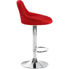Barhocker Lazio Stoff chrom - rot