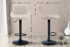 Barhocker Lazio Stoff schwarz - creme