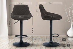 Barhocker Lazio Stoff schwarz - dunkelgrau