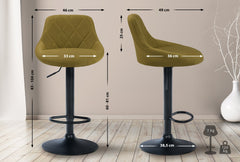 Barhocker Lazio Stoff schwarz - gr�n