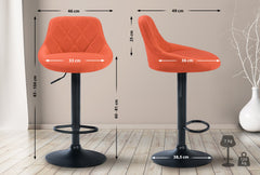 Barhocker Lazio Stoff schwarz - orange
