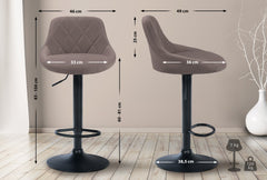 Barhocker Lazio Stoff schwarz - taupe