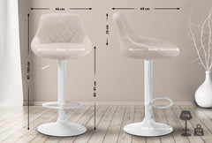 Barhocker Lazio Stoff wei� - creme