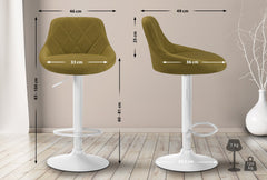 Barhocker Lazio Stoff wei� - gr�n