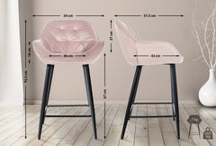 2er Set Barhocker Gibson Samt - pink