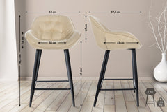 2er Set Barhocker Gibson Stoff - creme