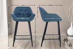 2er Set Barhocker Gibson Stoff - blau