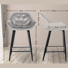 Barhocker Gibson Samt - grau