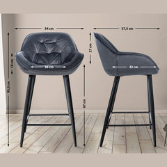 Barhocker Gibson Samt - dunkelgrau
