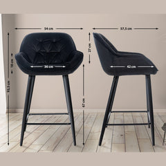 Barhocker Gibson Samt - schwarz