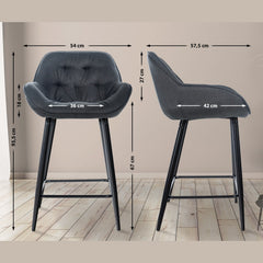 Barhocker Gibson Stoff - dunkelgrau