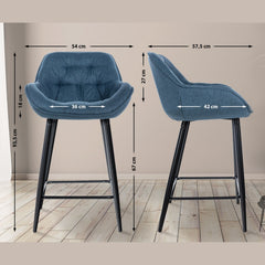 Barhocker Gibson Stoff - blau