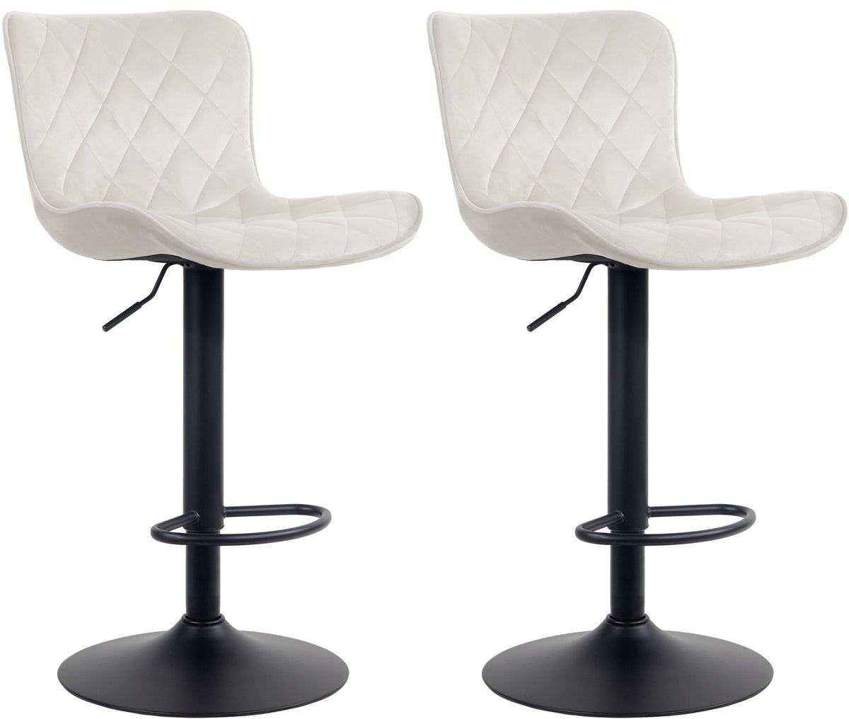 2er Set Barhocker Emma Samt - creme