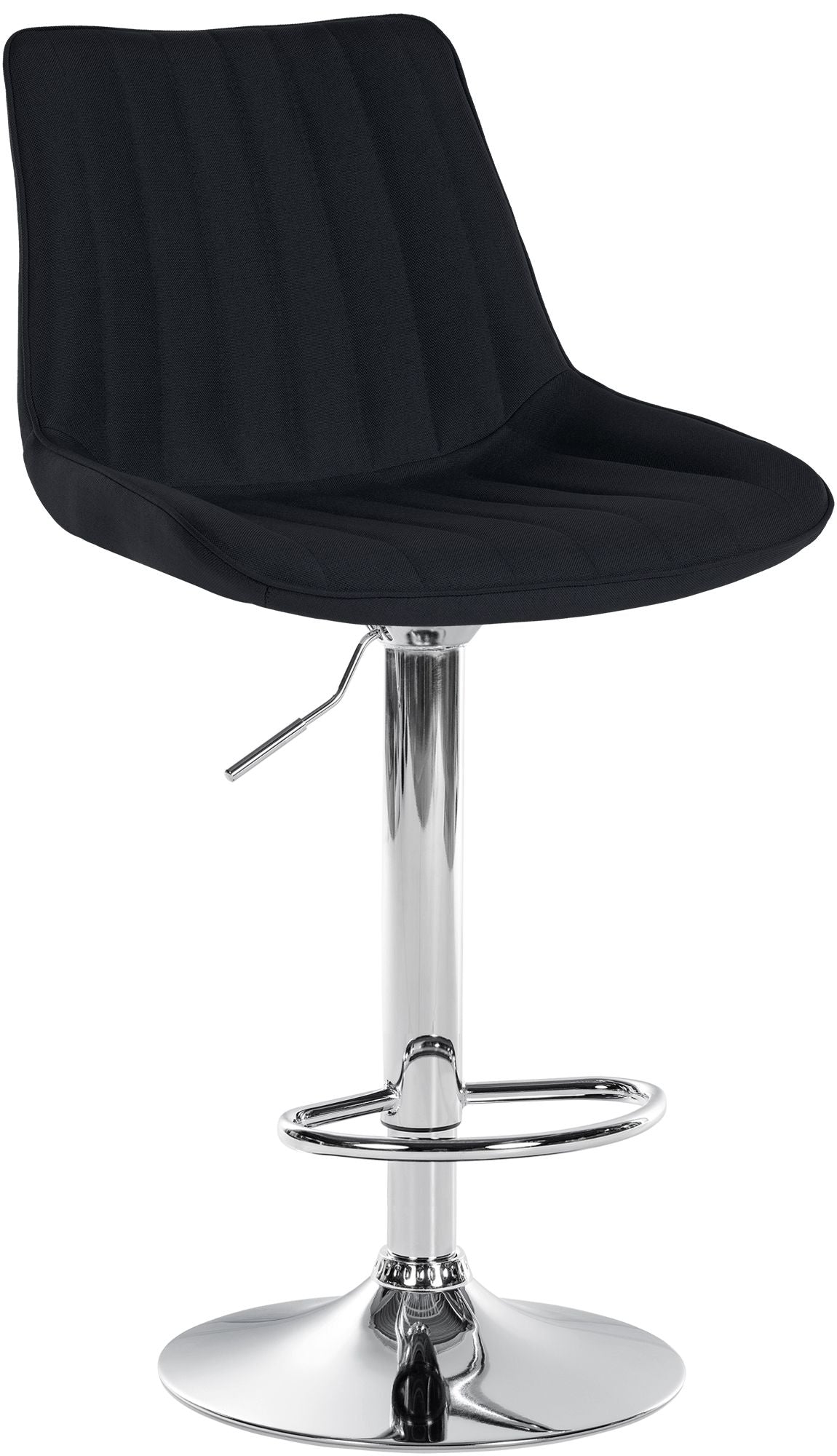 Barhocker Toni Stoff chrom - schwarz