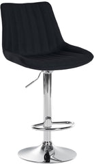 Barhocker Toni Stoff chrom - schwarz