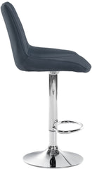 Barhocker Toni Stoff chrom - dunkelgrau