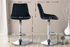 Barhocker Toni Kunstleder chrom - schwarz