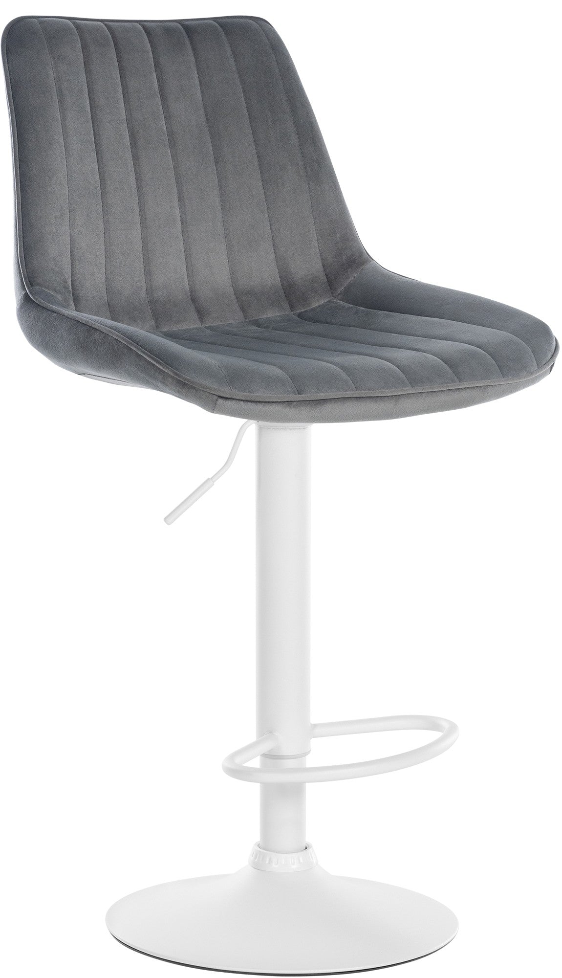 Barhocker Toni Samt wei� - dunkelgrau