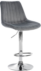 Barhocker Toni Samt chrom - dunkelgrau
