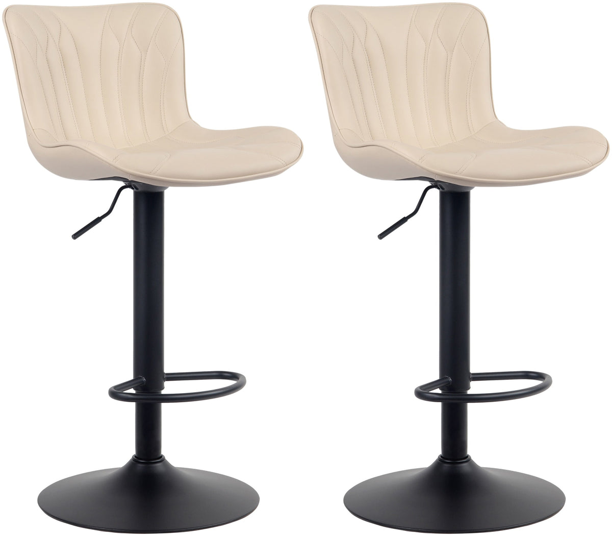 2er Set Barhocker Linus Kunstleder - creme