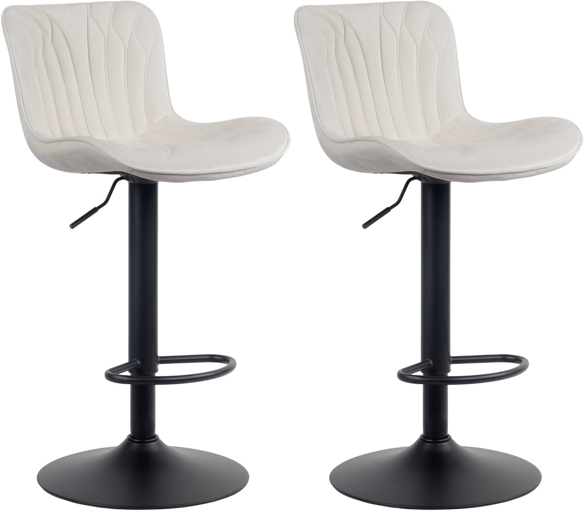 2er Set Barhocker Linus Samt - creme