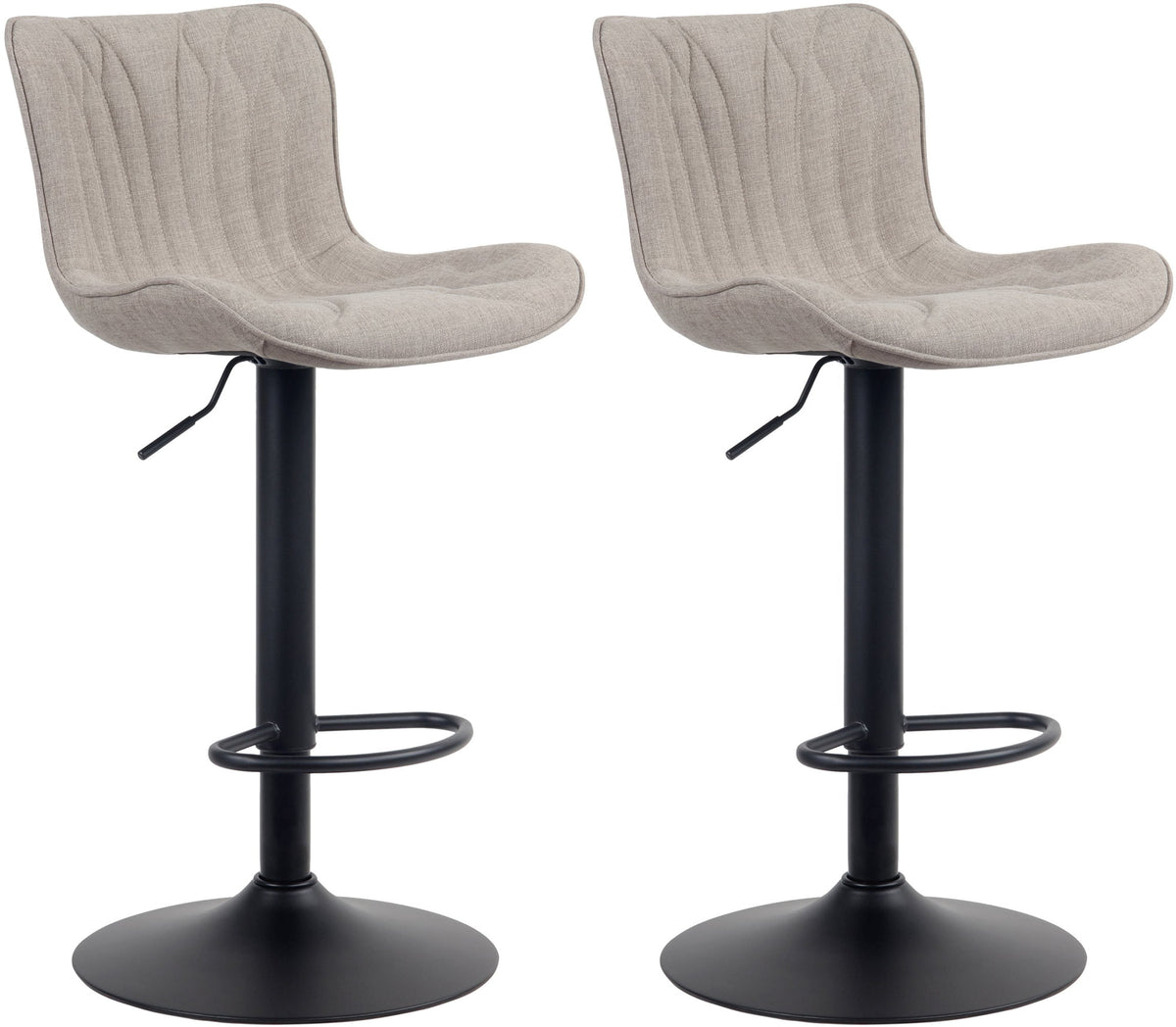 2er Set Barhocker Linus Stoff - taupe