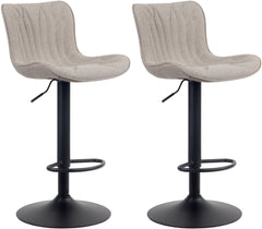 2er Set Barhocker Linus Stoff - taupe
