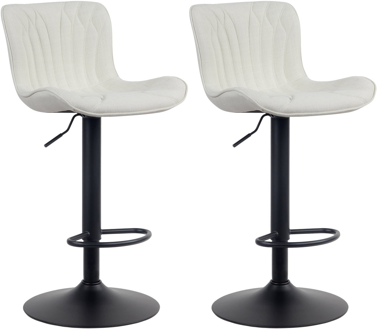 2er Set Barhocker Linus Stoff - creme