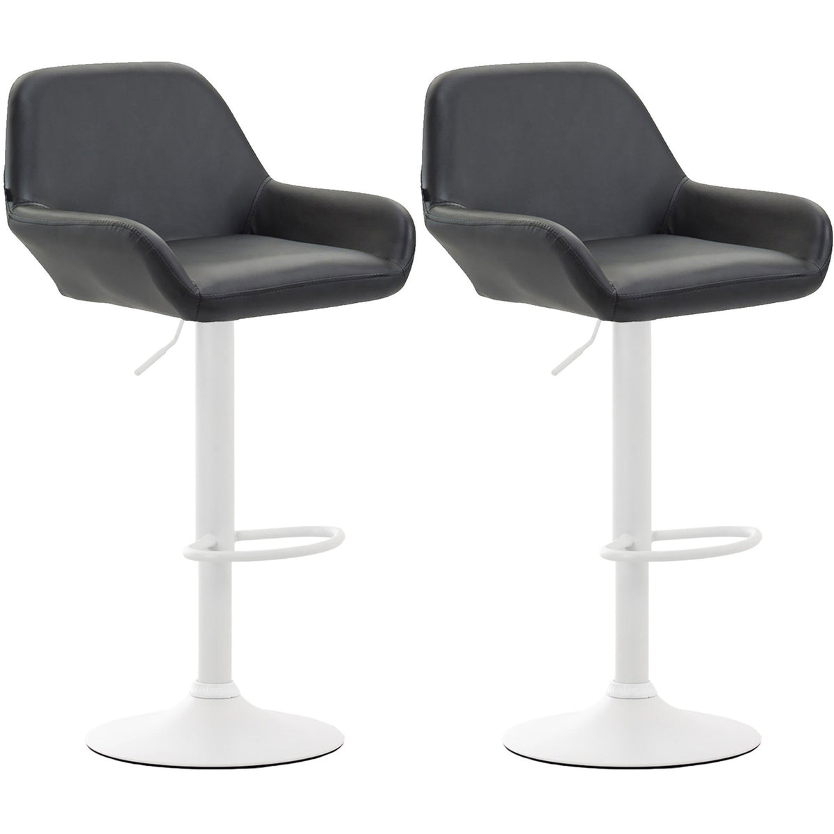 2er Set Barhocker Braga Kunstleder weiß - schwarz