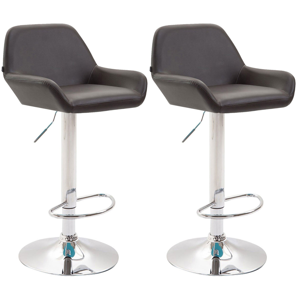 2er Set Barhocker Braga Kunstleder chrom - braun
