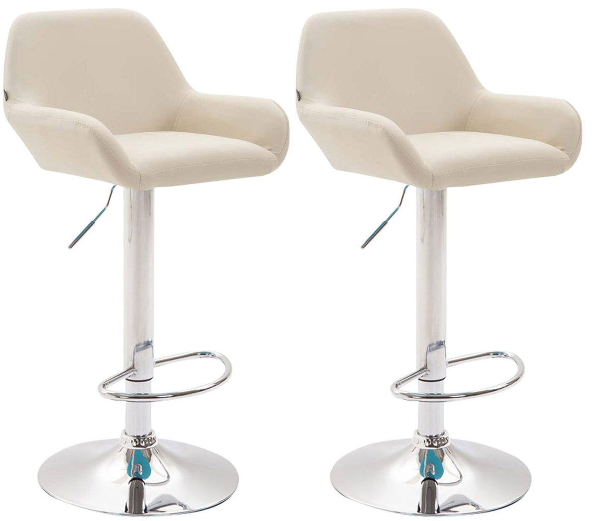 2er Set Barhocker Braga Kunstleder chrom - creme