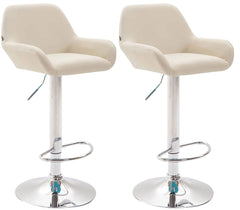 2er Set Barhocker Braga Kunstleder chrom - creme
