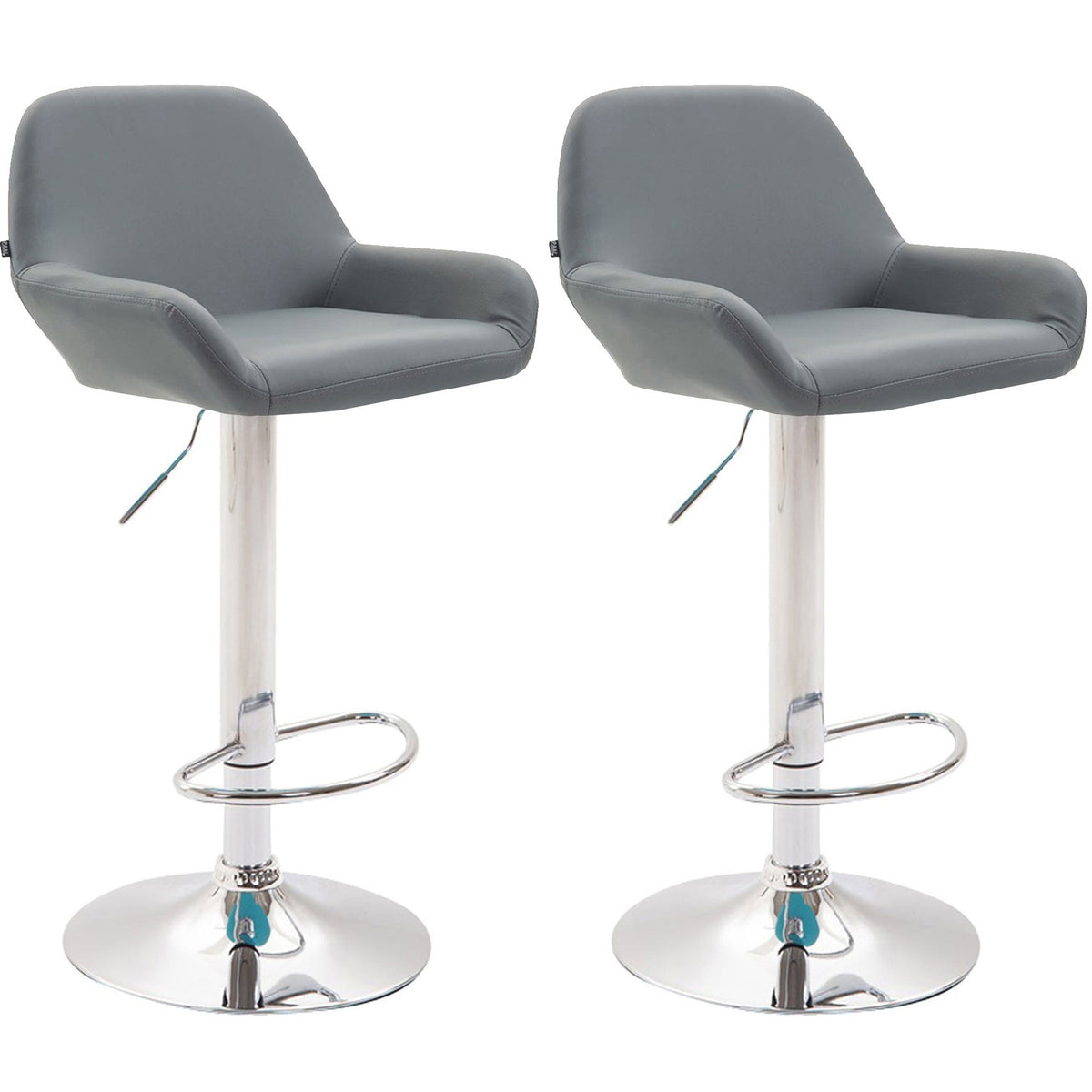 2er Set Barhocker Braga Kunstleder chrom - grau