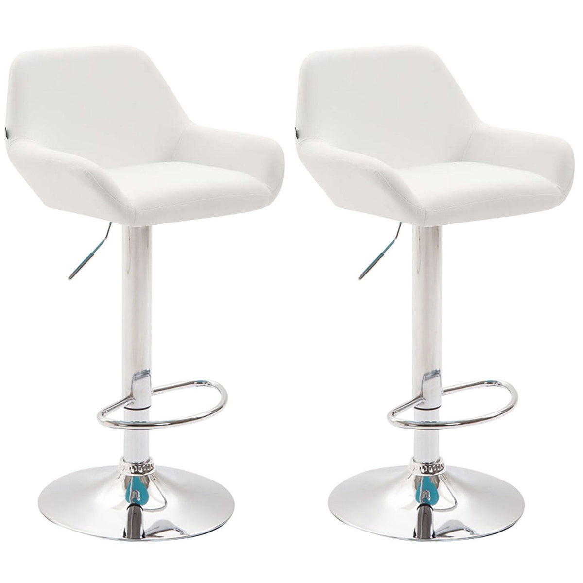 2er Set Barhocker Braga Kunstleder chrom - weiß