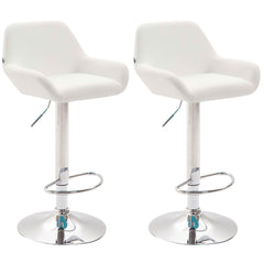 2er Set Barhocker Braga Kunstleder chrom - weiß