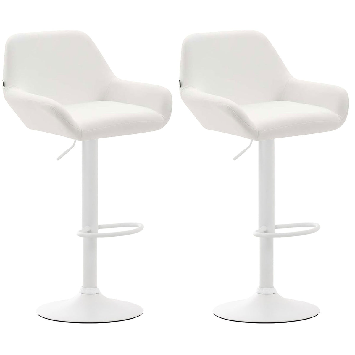 2er Set Barhocker Braga Kunstleder weiß - weiß