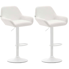 2er Set Barhocker Braga Kunstleder weiß - weiß