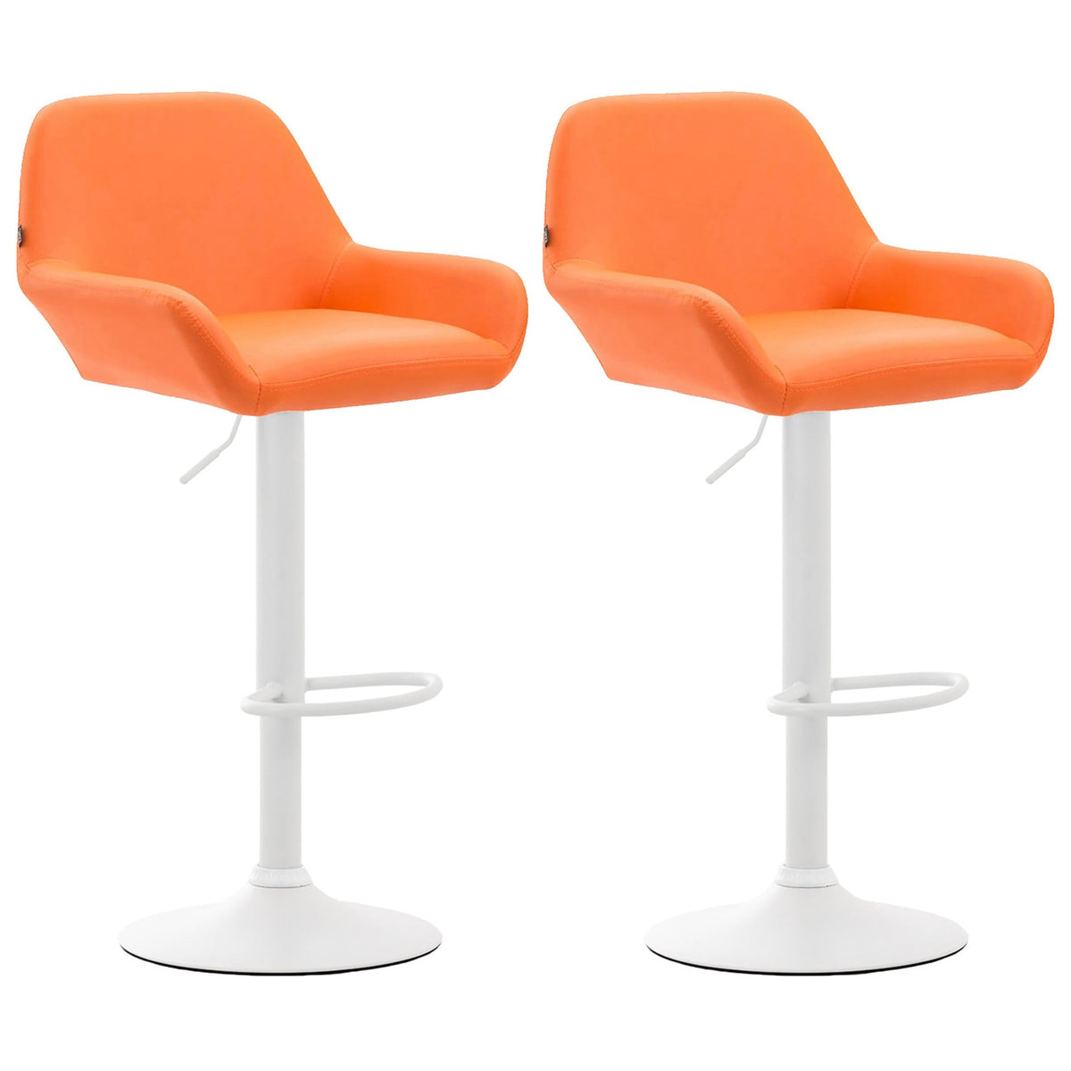 2er Set Barhocker Braga Kunstleder weiß - orange