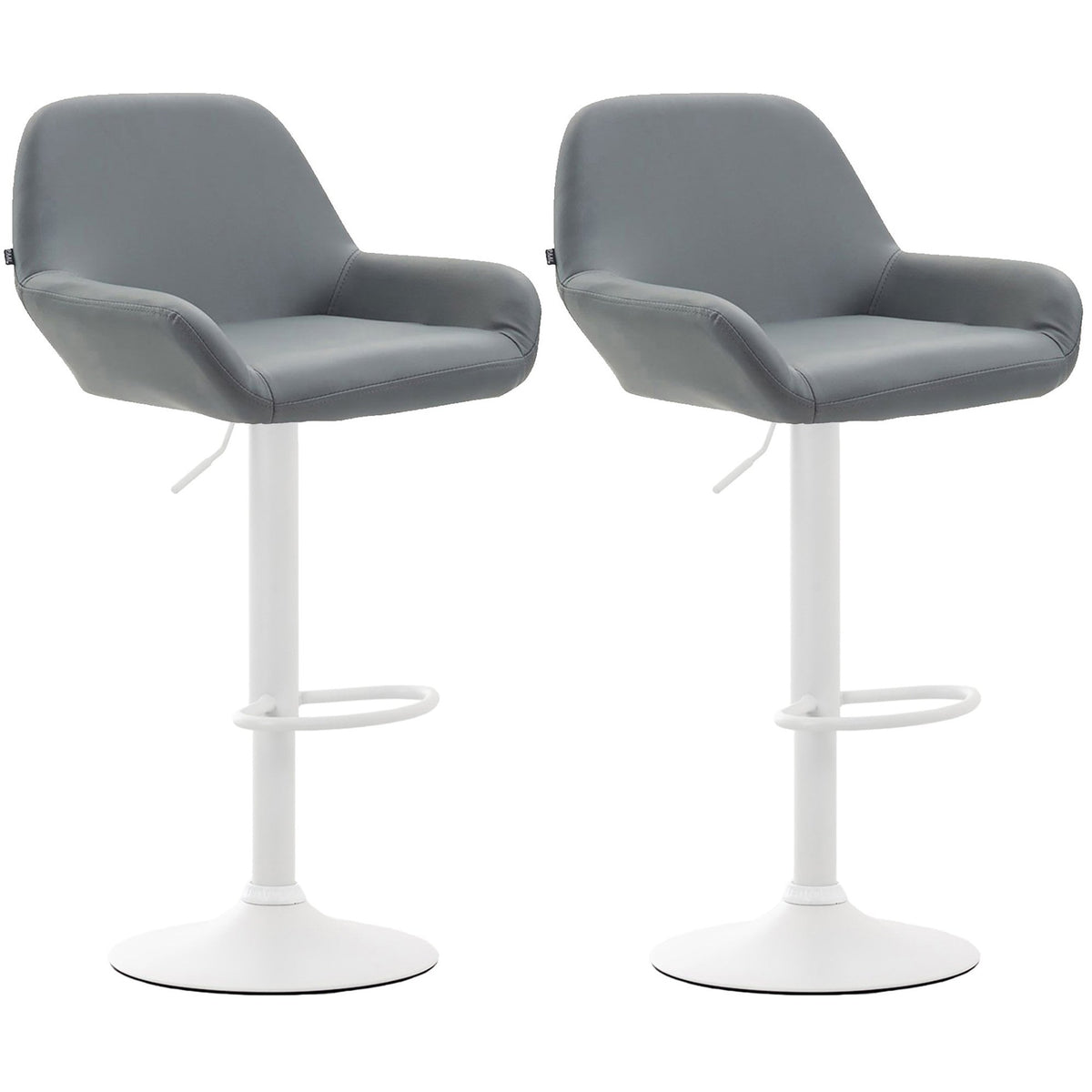 2er Set Barhocker Braga Kunstleder weiß - grau