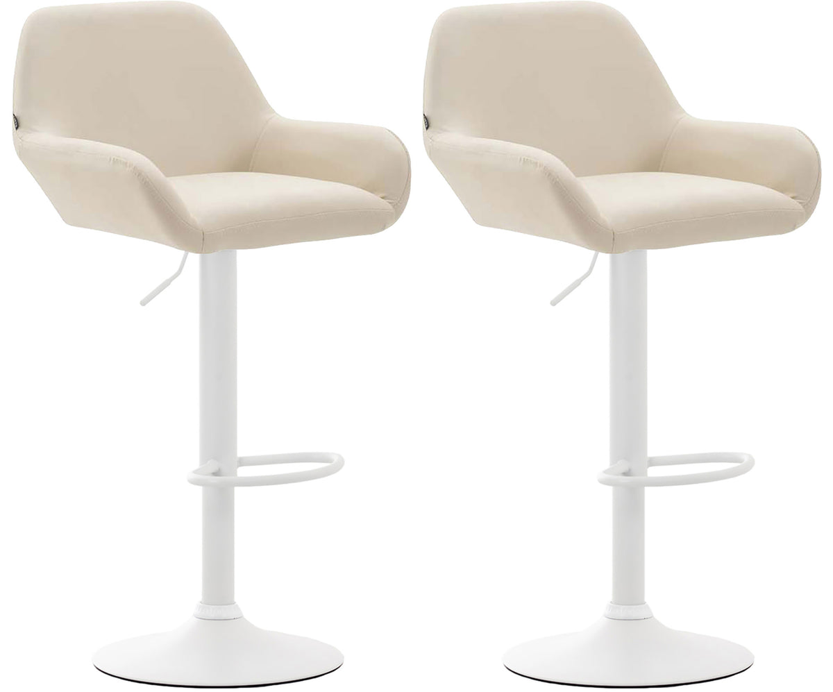 2er Set Barhocker Braga Kunstleder wei� - creme